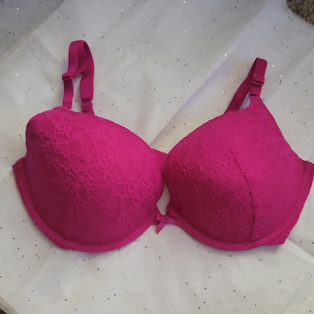 Pink Full Coverage Bra with Molded Cups